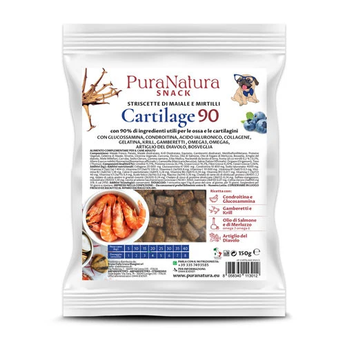 Pura Natura Dalla Grana CARTILAGE 90 Snack Funzionale per Cani