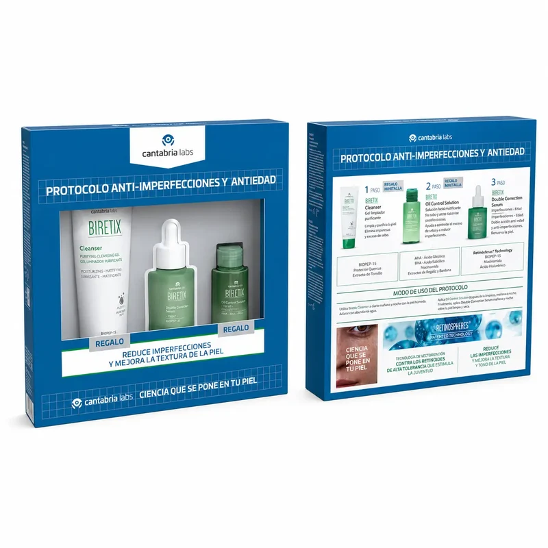 Biretix Protocolo Anti-Imperfecciones Y Antiedad, pack 3