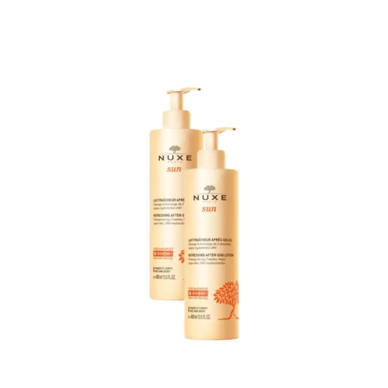 Nuxe Sun Leche Facial y Corporal Refrescante After Sun, Pack 2 x 400ml