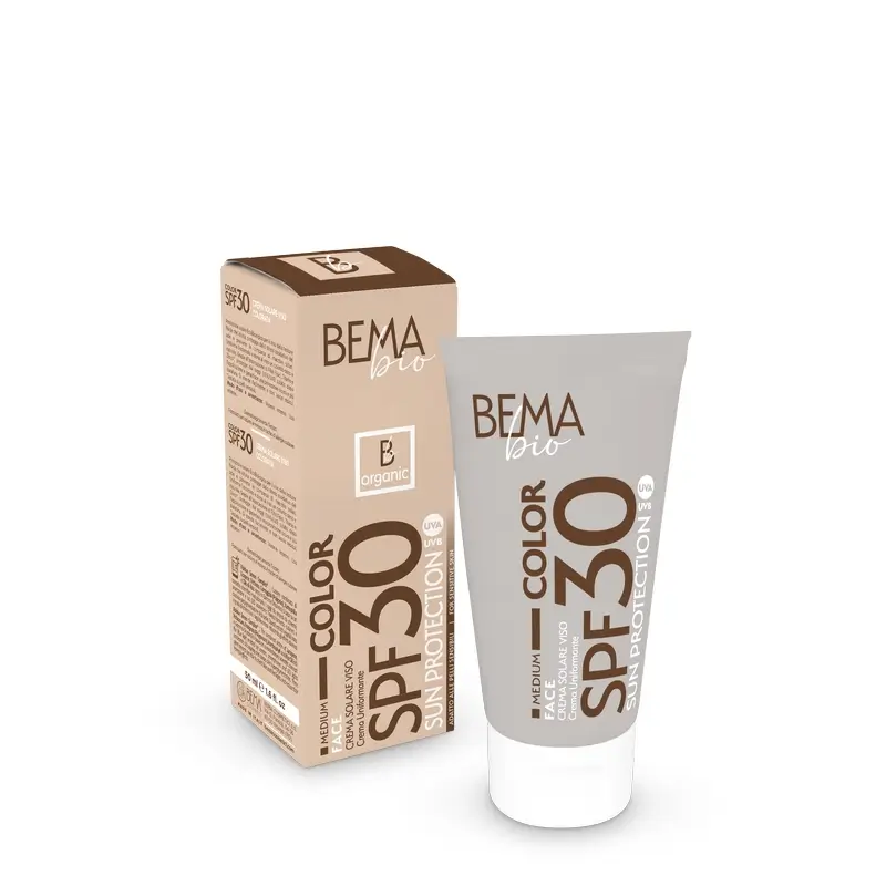 Bema crema solar facial con color SPF +30, 50 ml