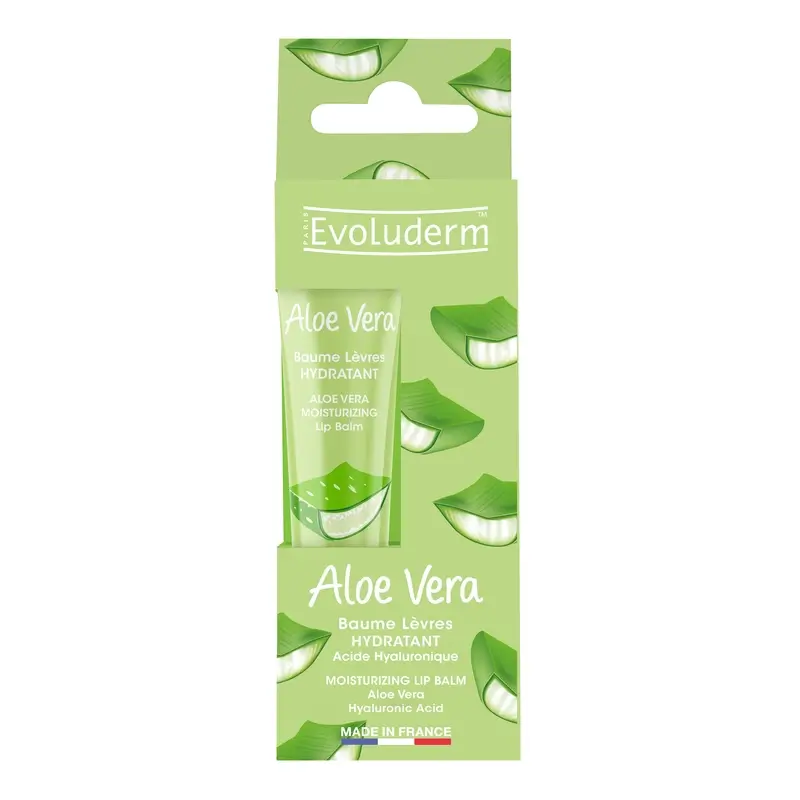 Evoluderm Bálsamo Labial Hidratante - Aloe Vera / Ácido Hialurónico, 15 ml