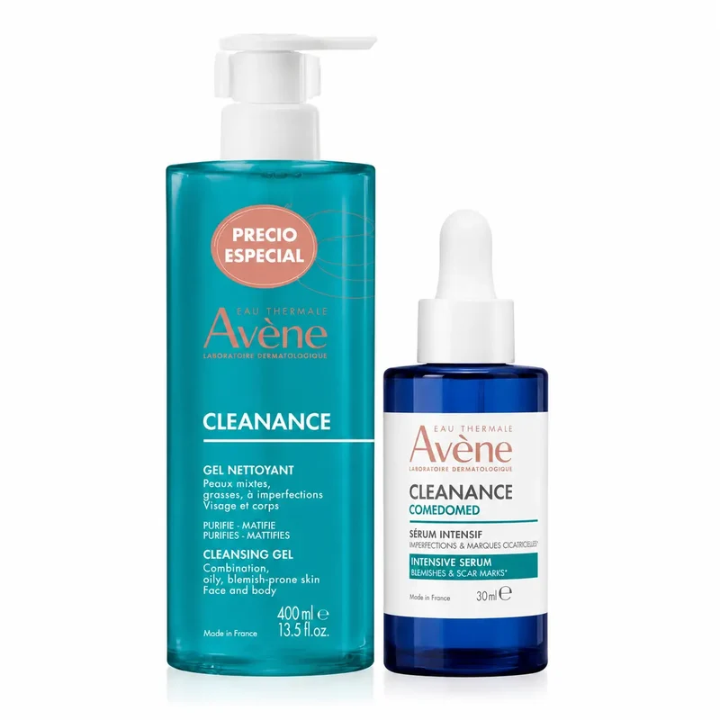 Avene Cleanance Gel Limpiador + Comedomed Sérum Intensivo , pack 2