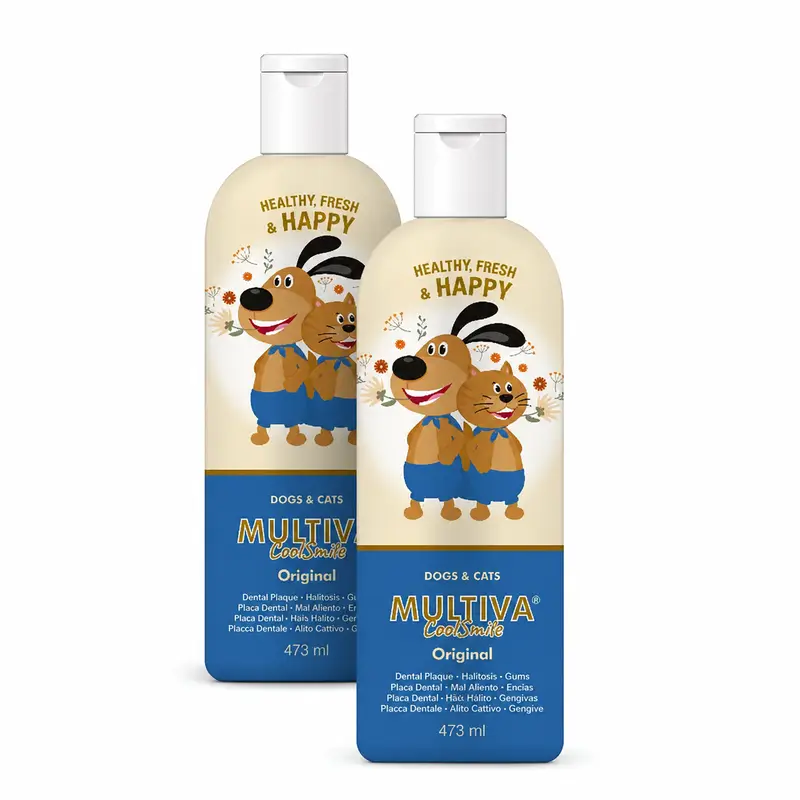 Multiva CoolSmile Original Dogs & Cats Solución Oral, Pack 2 x 473 ml