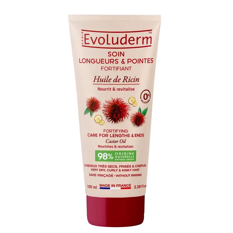 Evoluderm Longitudes Para El Cuidado Del Cabello Hasta Las Puntas, Aceite De Ricino, 100 ml