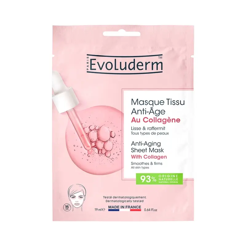 Evoluderm Mascarilla De Hoja Con Colágeno Antienvejecimiento, 1 pc / 19
