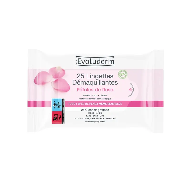 Evoluderm Toallitas Limpiadoras Para Todo Tipo De Piel - Douceur Amande, 25 pcs