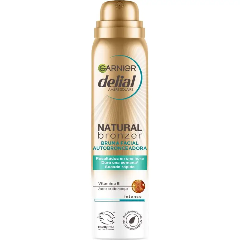 Garnier Delial Natural Bronzer Bruma Facial Autobronceadora Con Aceite De Albaricoque Para Un Bronceado Natural Y Uniforme, 75Ml