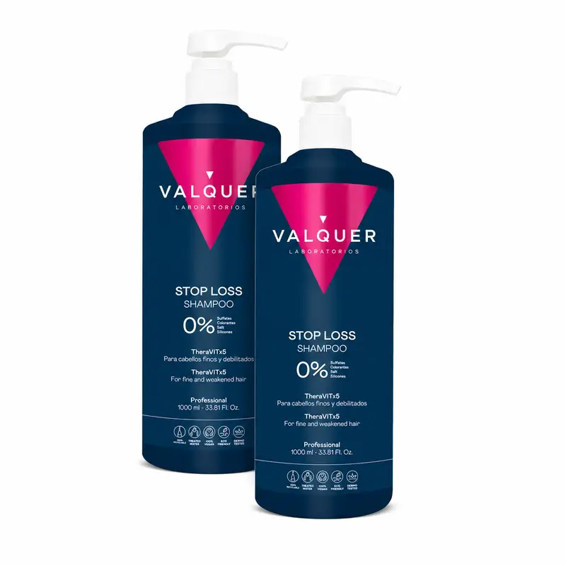 Valquer Hair Care Champu Anticaida, Stop Loss, Pack 2 x 1000 ml
