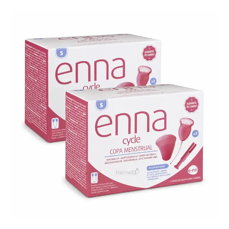 Enna Cycle Easy Copa Menstrual Talla M, 2 Copas + Caja Esterilizadora Pack 2 Uds 4 Copas