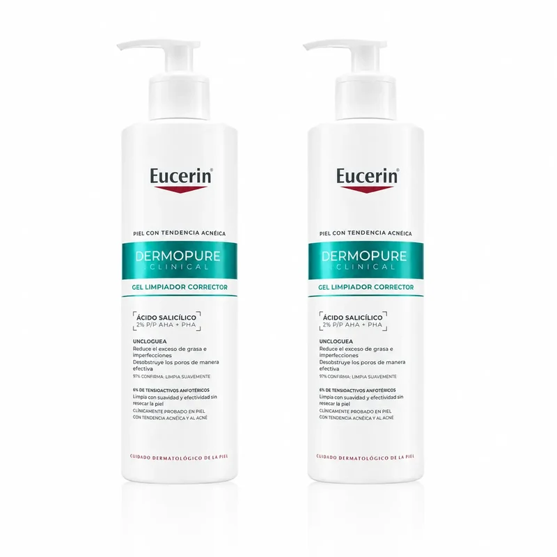 Eucerin Dermopure Gel Limpiador Triple Efecto, 400 Ml , pack 2