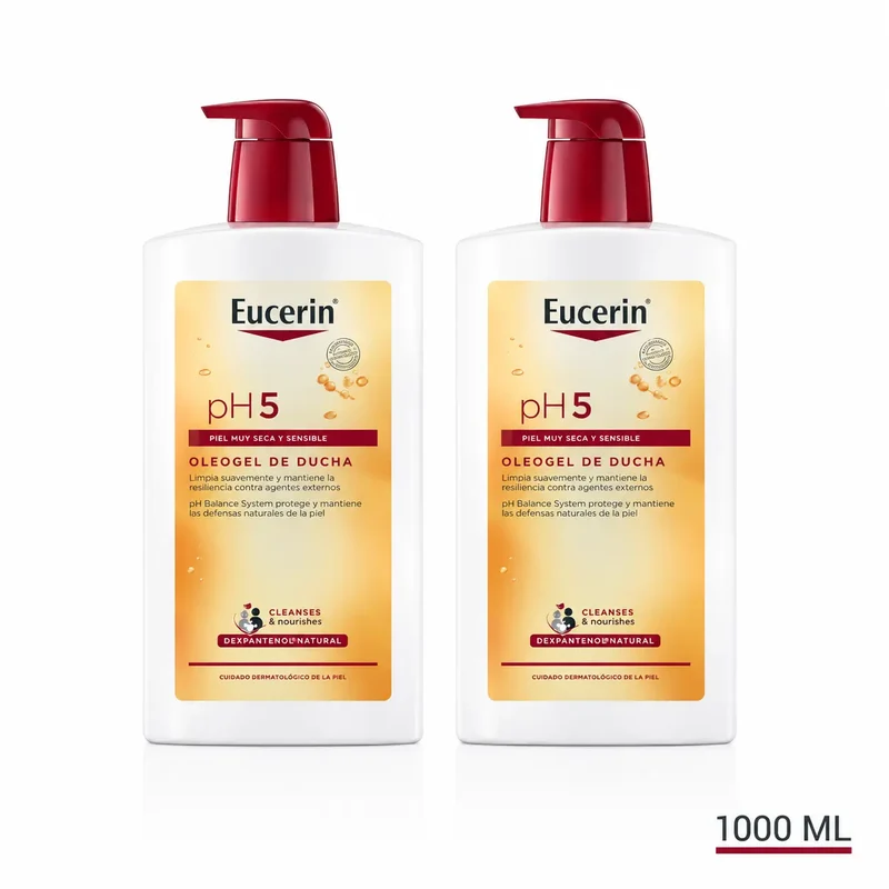 Eucerin Oleogel Ducha Ph5, 1000 Ml , pack 2