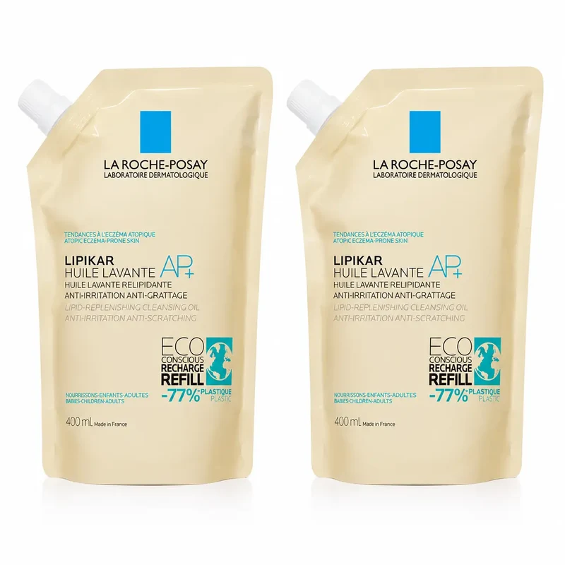 La Roche Posay Pack La Roche Posay Lipikar Aceite Lavante Ap+ Refill , 400 Ml, x2