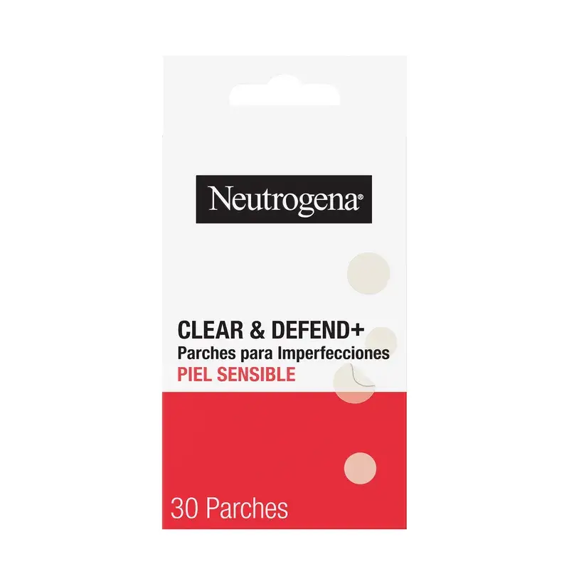 Neutrogena Clear & Defend+ Parches Granos Hidrocoloides Anti Acné 30 Uds