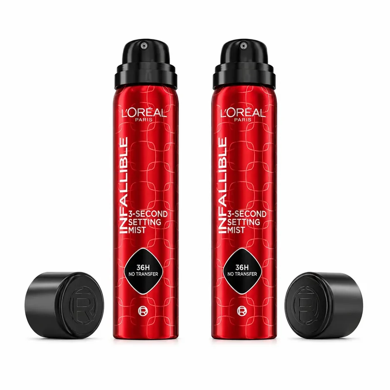 L'Oréal Paris Spray Fijador Infaillible 36H De Duración Water-Proof Y Oil-Proof , pack 2