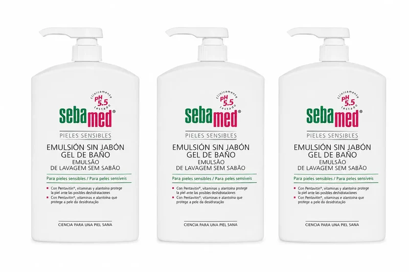 Sebamed Gel De Baño Emulsión Sin Jabón 1000 Ml , pack 3