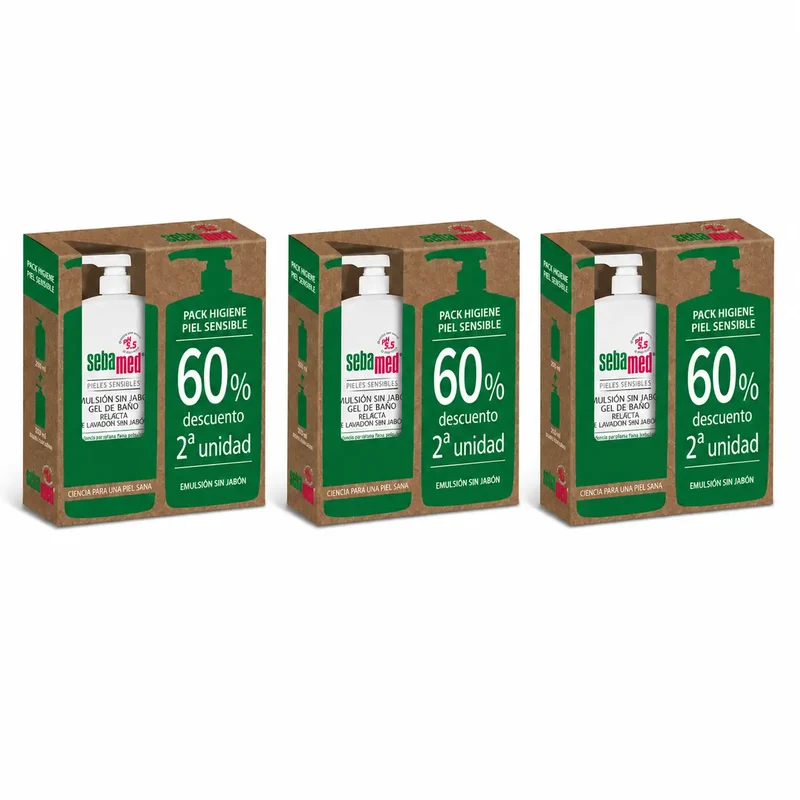 Sebamed Emulsion Sin Jabón Duplo, 1500 Ml , pack 3