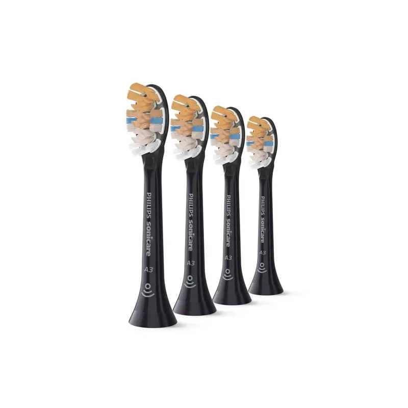 Philips Cabezales Sonicare Diamondclean Negro, Pack 4 Ud