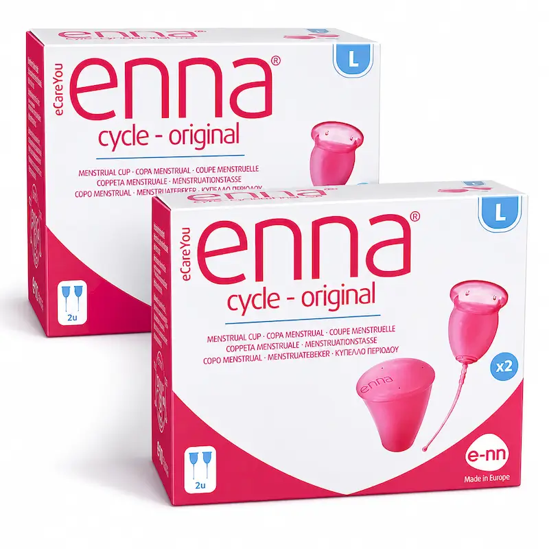 Enna Cycle Original Copa Menstrual Sin Aplicador, Talla L, Pack 2 Uds