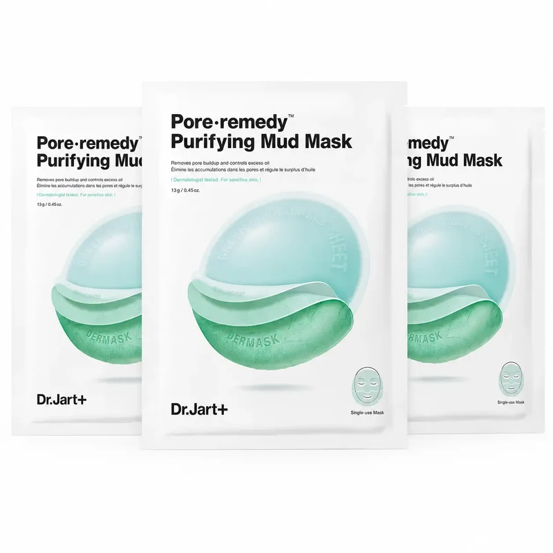 Dr.Jart+ Pore Remedy Mascarilla De Barro Verde Purificante, 13 Gr , pack 3