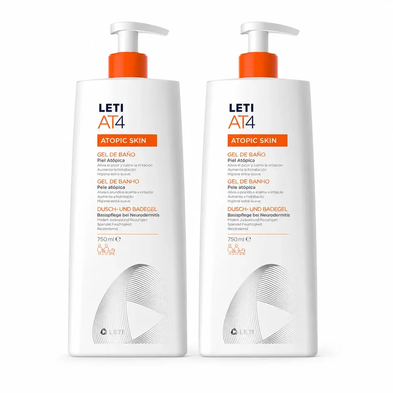 Leti AT4 Gel de Baño Dermograso 750 ml pack 2