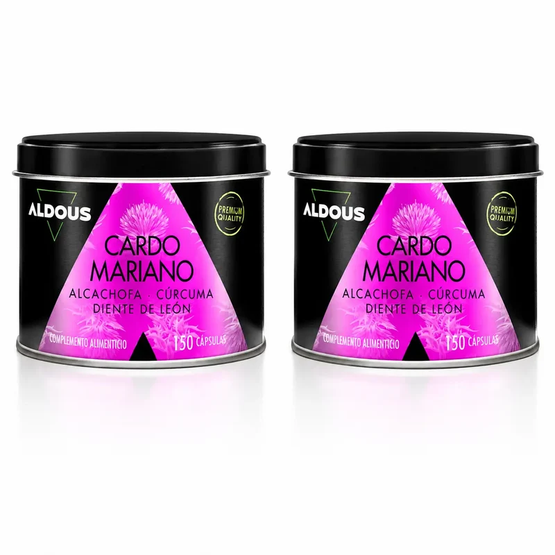 Aldous Labs Complemento Alimenticio Cardo Mariano Con Alcachofa, Cúrcuma, Diente De León Y Desmodium , 150 Capsulas , pack 2