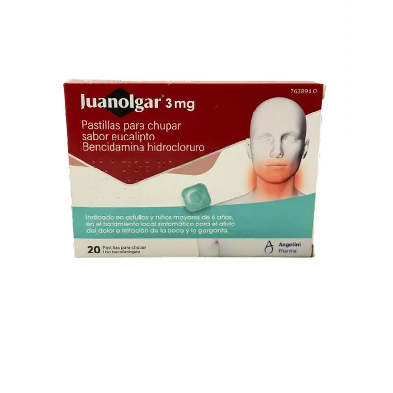 Juanolgar 3 Mg Pastillas Para Chupar Sabor Eucalipto, 20 pastillas