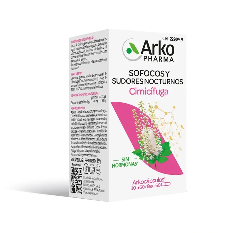 Arkopharma Arkocápsulas Cimicifuga, 60 cápsulas