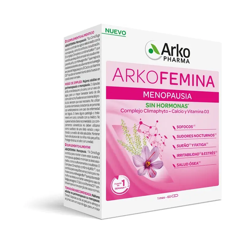 Arkopharma Arkofémina Menopausia, 60 cápsulas