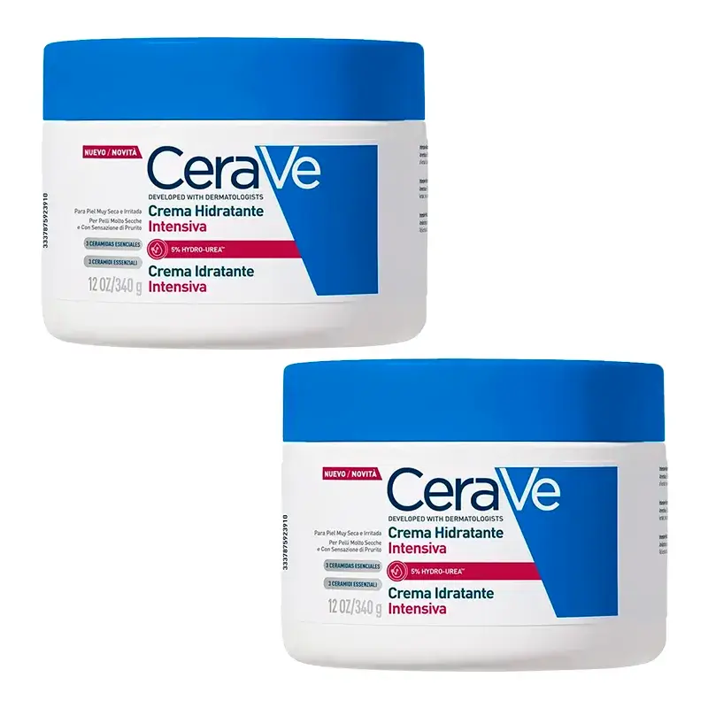 Cerave Crema Hidratante Intensiva 5% de Hydro-Urea, Pack 2 x 340 gr