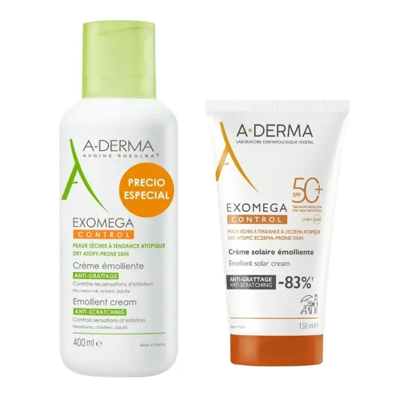 A-Derma Exomega Control Crema, 400 ml + Crema Spf+50, 150Ml