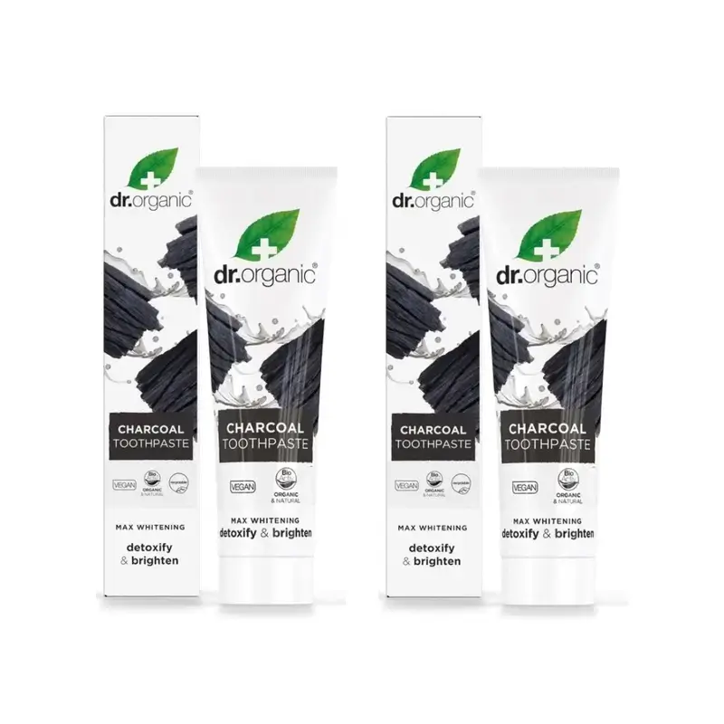 Dr.Organic Carbon Activado Pasta De Dientes Blanqueante, 2X100 Ml