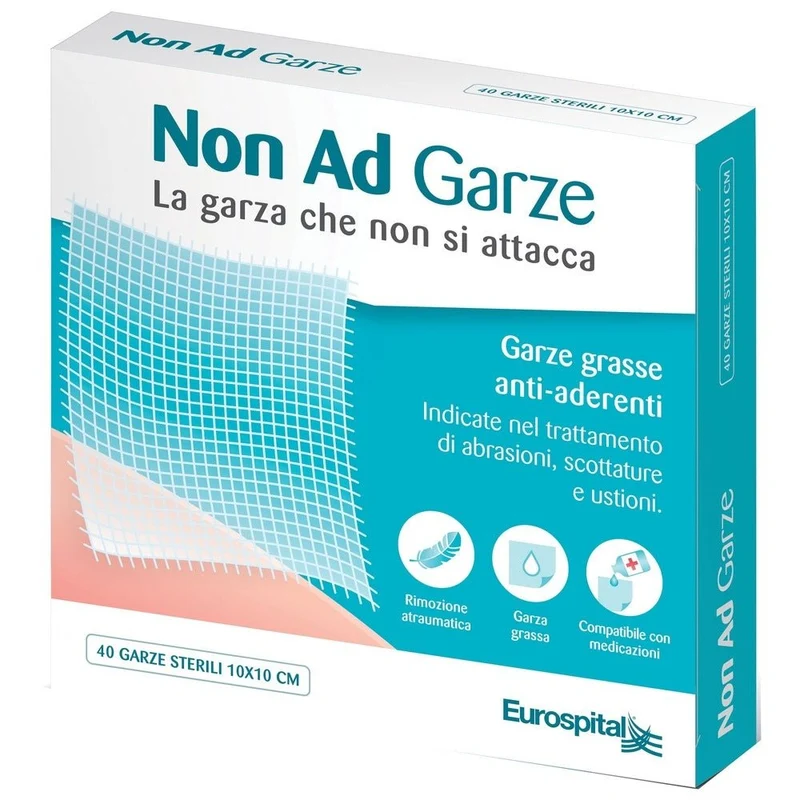 Garza paraffinata non adesiva 10x10cm 40 pezzi
