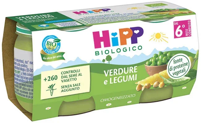 HIPP BIO OMOGENEIZZATO VERDURE/LEGUMI 2X80 G