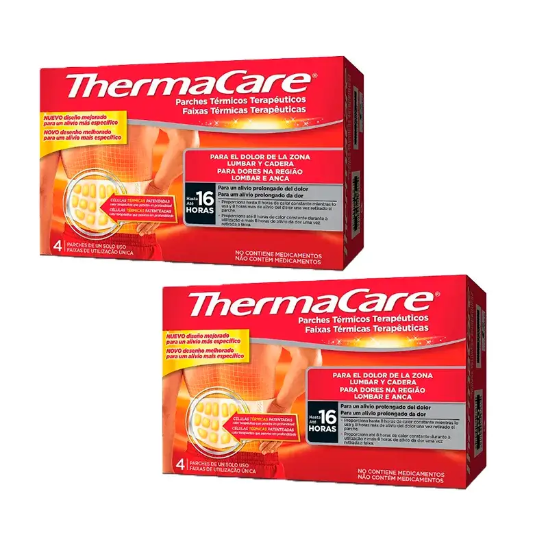 Thermacare Lumbar Cadera, Pack 2 x 4 unidades