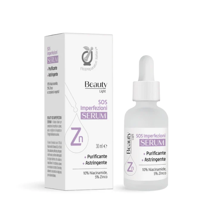 Siero SOS Imperfezioni, Azione Purificante e Astringente, Beauty Light Fitopreparatori Italiani, 30ml