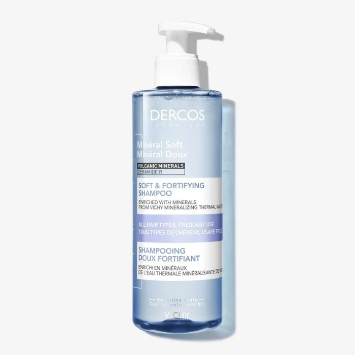 Vichy Dercos, Shampoo Fortificante Delicato, Per Tutti i Tipi di Capelli, Uso Frequente, Forza e Luminosità Ripristinate, 400 ml