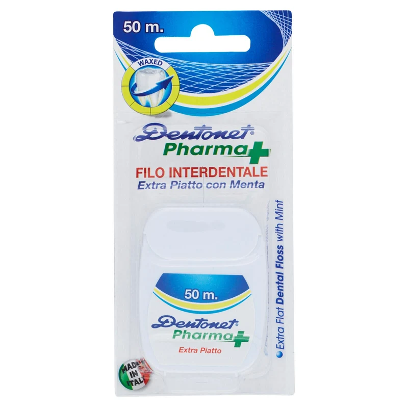 Dentonet Pharma+ Filo Interdentale Extra Piatto con Menta 50 m.