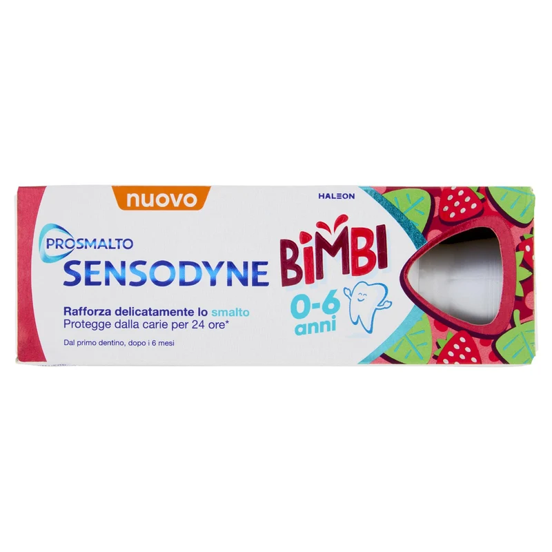 Sensodyne Prosmalto Bimbi, Dentifricio per Bambini 0-6 anni, Aroma Naturale Fragola e Menta, 50 ml
