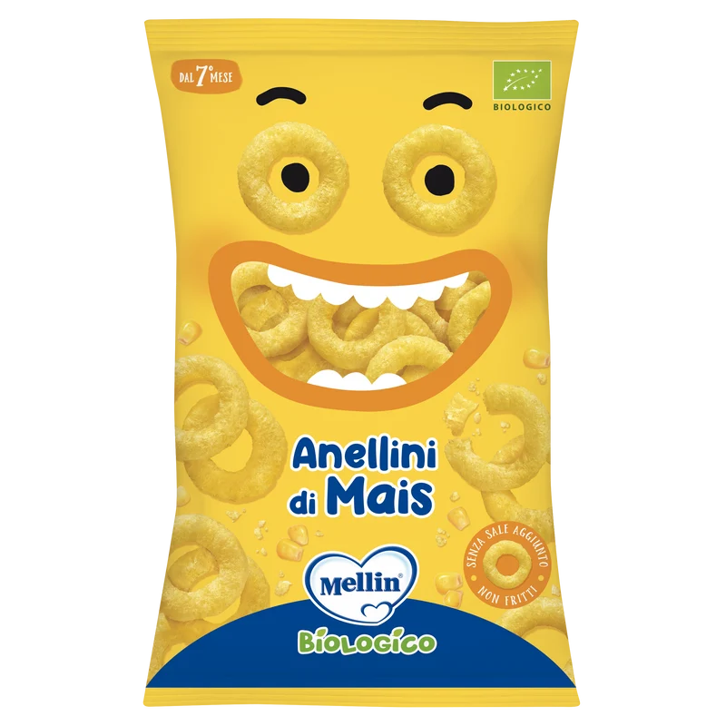 Mellin Snack Bio Anellini Di Mais 15g 7Mesi+