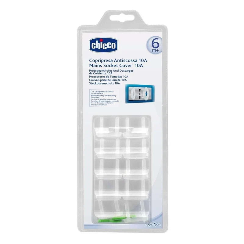 Chicco Safe Copripresa Antiscossa 10A 10 Pezzi