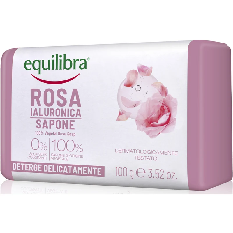 EQUILIBRA - Sapone Vegetale alla Rosa Ialuronica - 100g