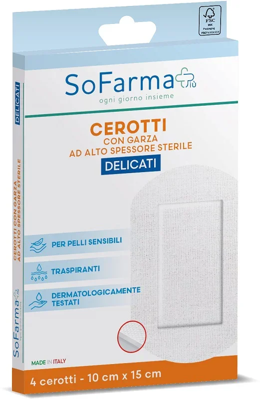 CEROTTO DELICATO 10X15 CM 4 PEZZI SOFARMAPIU'