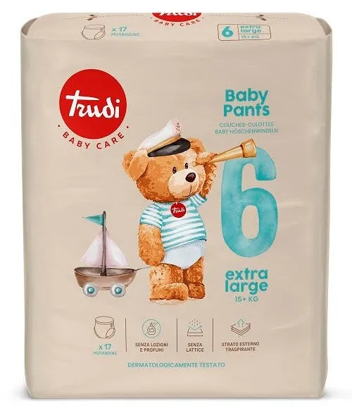 Trudi Baby Pants Pannolini a Mutandina Taglia 6 XL 15+ Kg 17 Pezzi