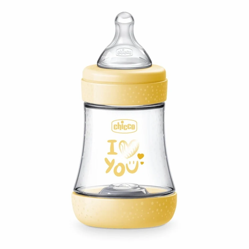 Chicco Biberon Neonato Perfect 5 Biberon Giallo Flusso Lento 150 ml 0Mesi+