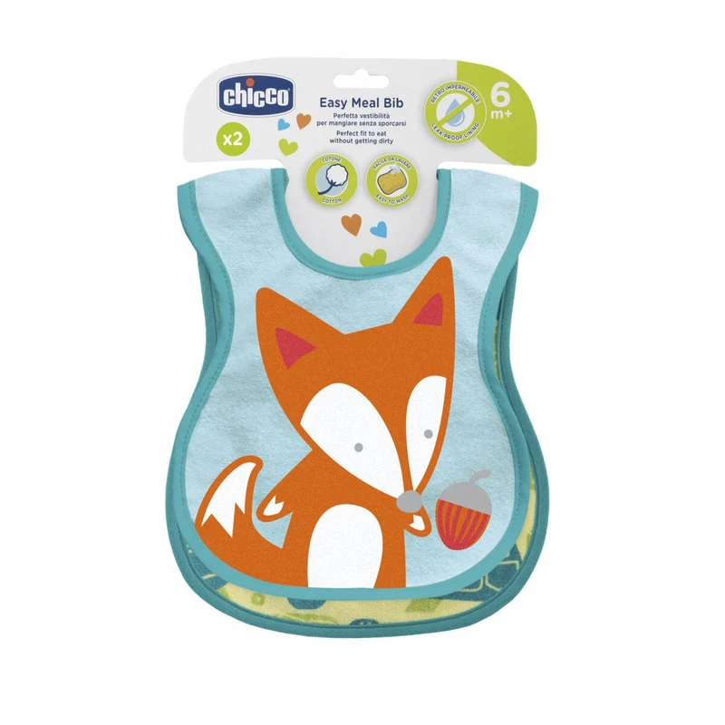 Chicco Bavaglini Easy Meal 6+ Mesi 2 Pezzi