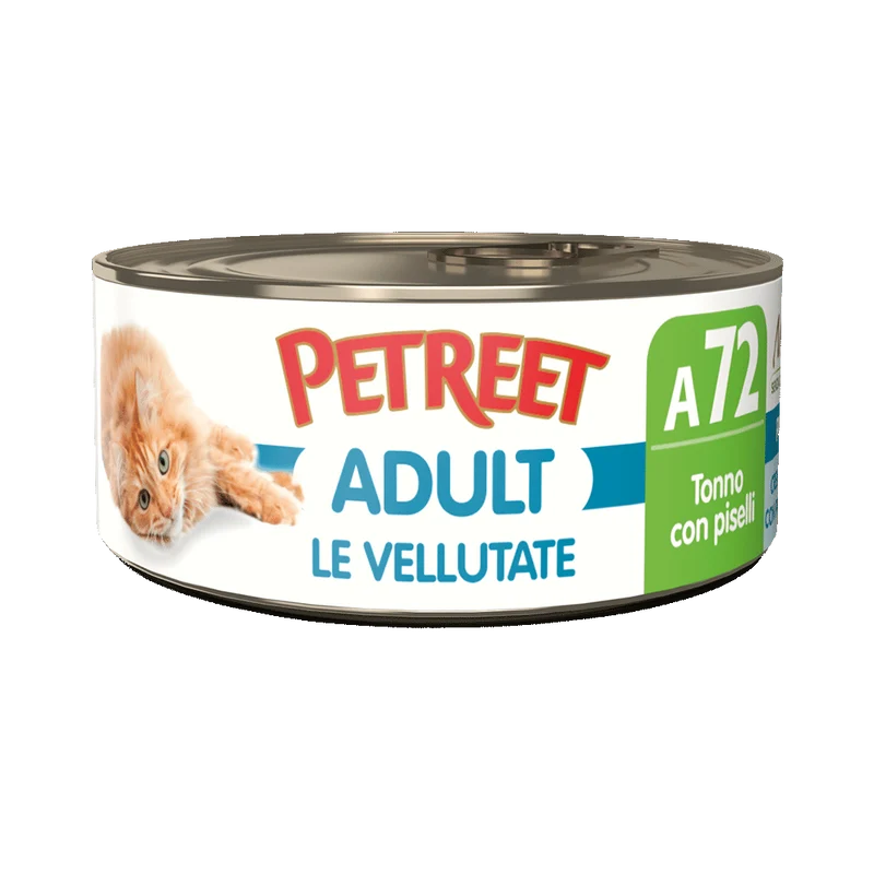 Petreet Adult Le Vellutate Tonno Con Piselli Per Gatti Lattina 70g
