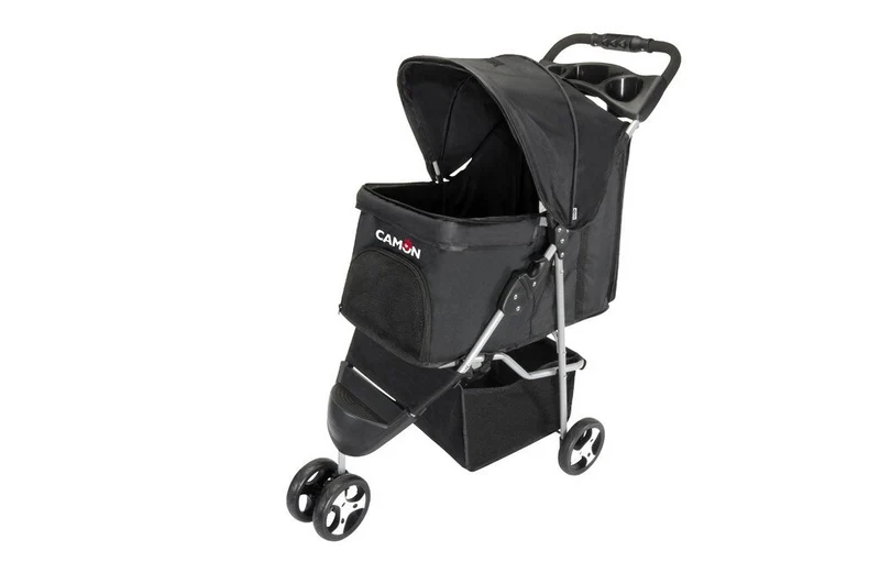 Camon Passeggino Pet Stroller Nero per Cani, Gatti e Piccoli Animali