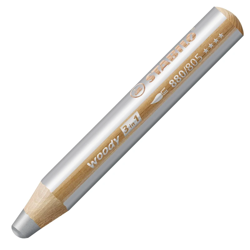 Matita colorata Multi-Funzione - STABILO woody 3 in 1 - Argento
