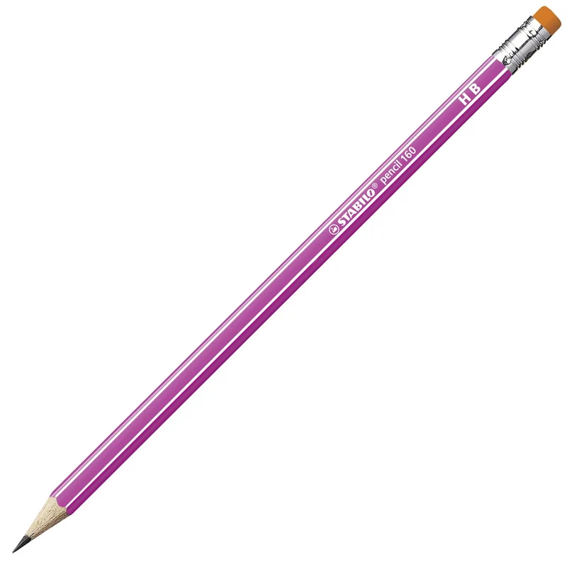 Matita in grafite - STABILO Pencil 160 con gommino - Rosa - Gradazione HB