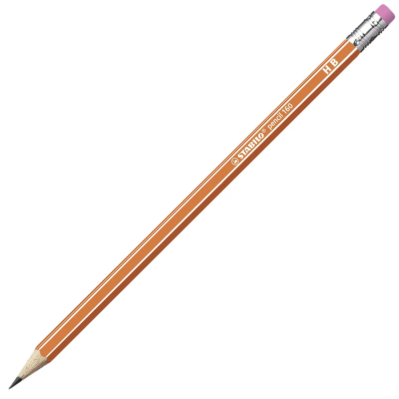 Matita in grafite - STABILO Pencil 160 con gommino - Arancione - Gradazione HB